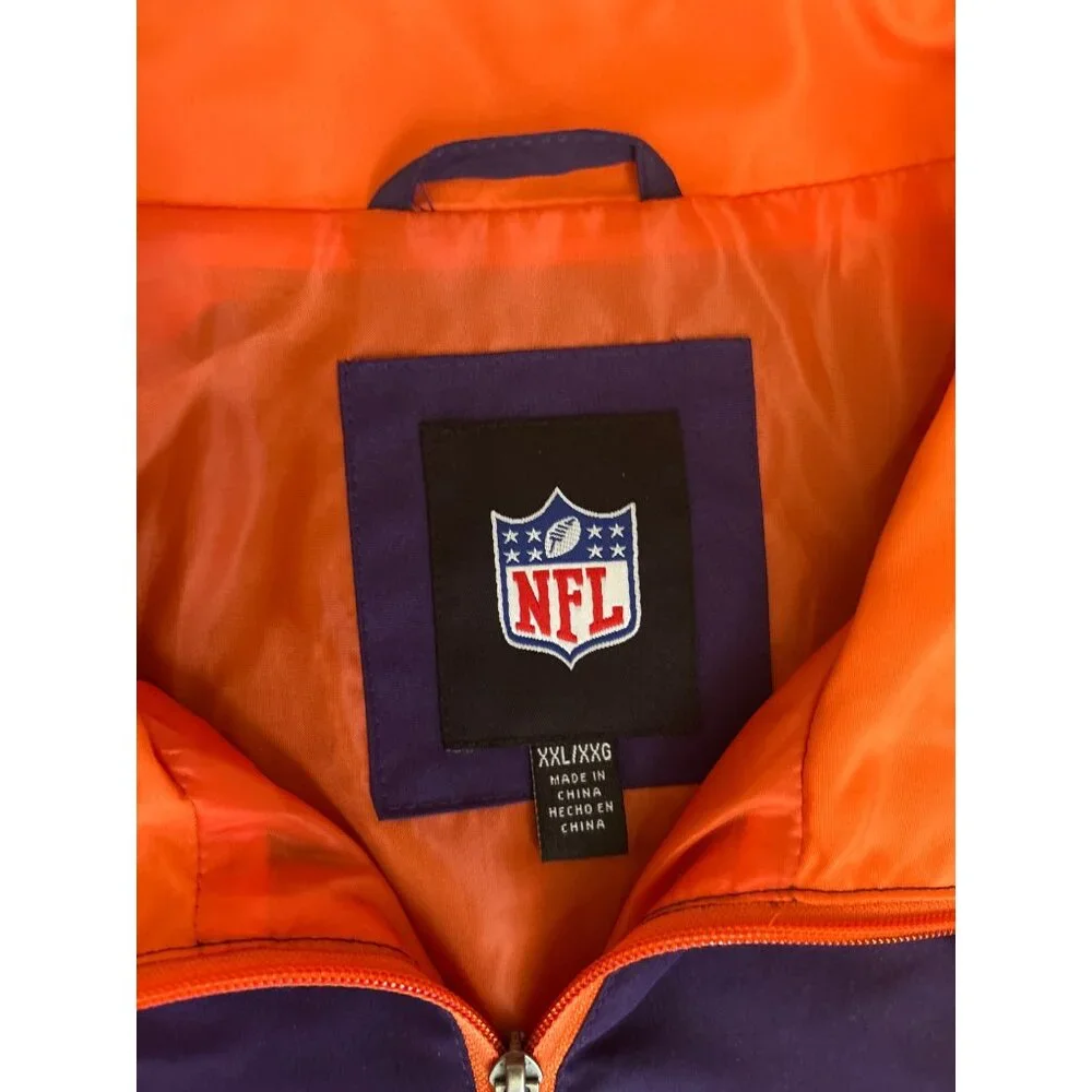 NFL Super Bowl XLIX Windbreaker Jacket Purple & Orange Quarter-Zip Pullover XXL